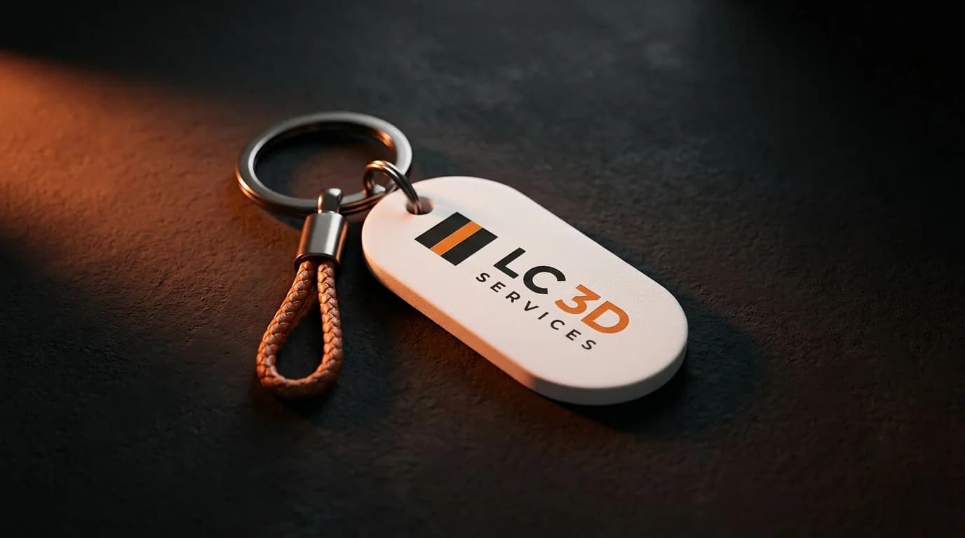 Porte-clés NFC gravé au logo, tressage cuir — pour les agents et les remises de clés